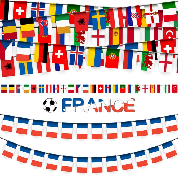 Guirnalda equipos francia fútbol juego — Vector de stock