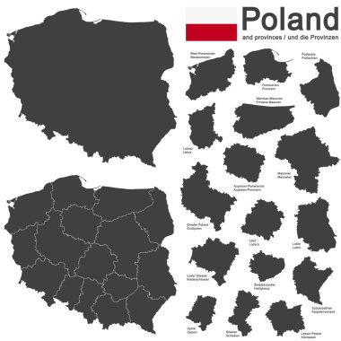 country Poland and voivodeships clipart