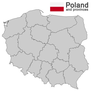 country Poland and voivodeships clipart