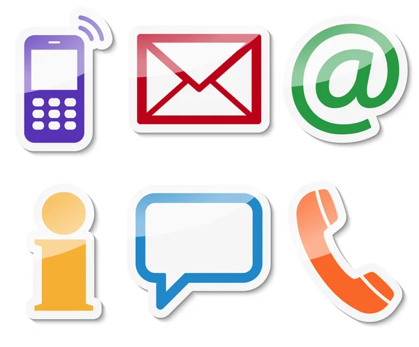 Contact us six icons set — Stock Vector