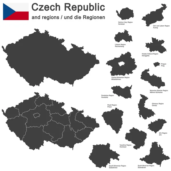 国家捷克共和国和地区 — 图库矢量图片