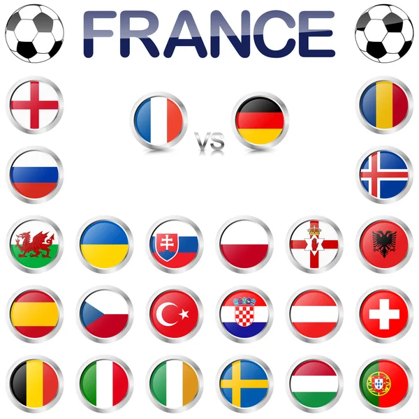 Francia equipos nacionales de fútbol juego — Vector de stock