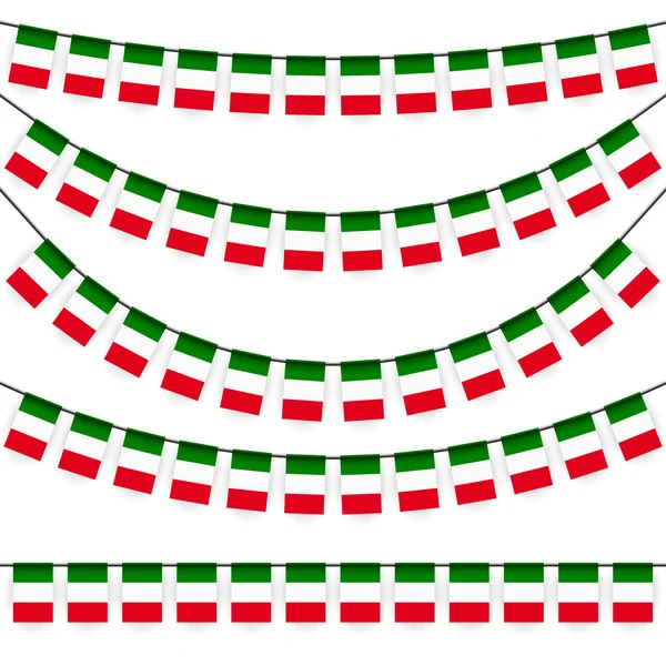 Garlands with italian national colors — Stock Vector