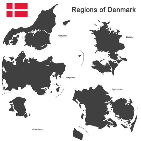 País Dinamarca e regiões — Vetor de Stock