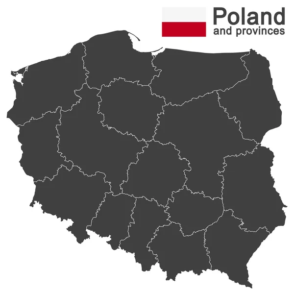 Země Polsko a vojvodství — Stockový vektor