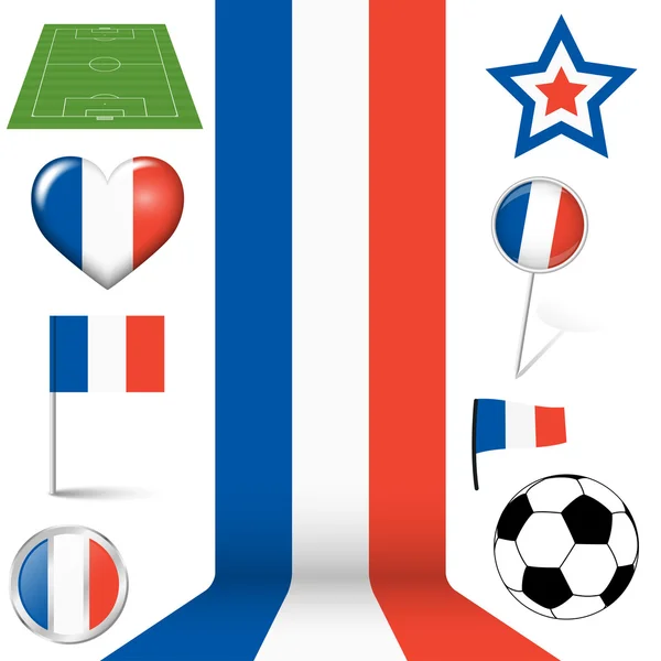 Colección de iconos de fútbol france europe — Archivo Imágenes Vectoriales