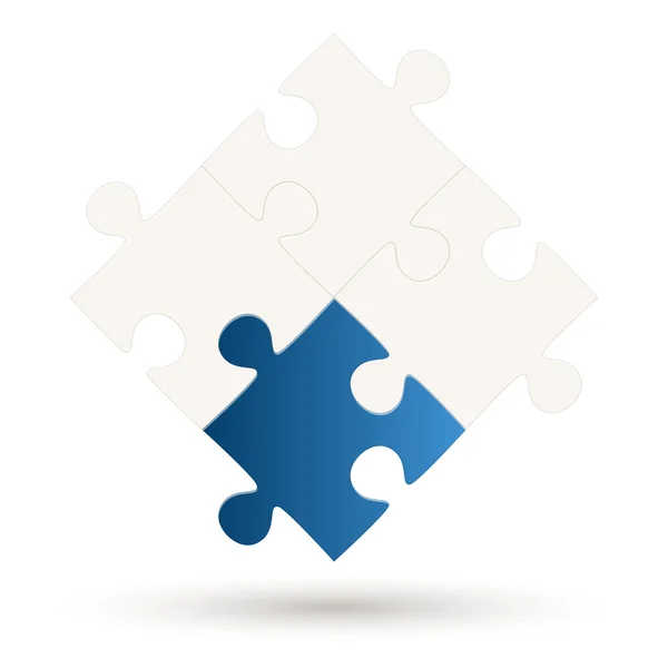 Puzzle mit 4 Teilen und einer Option — Stockvektor