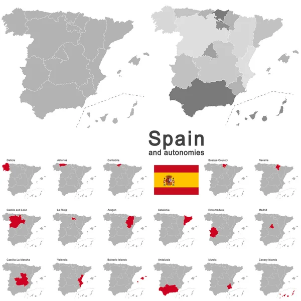 Spagna e autonomie — Vettoriale Stock