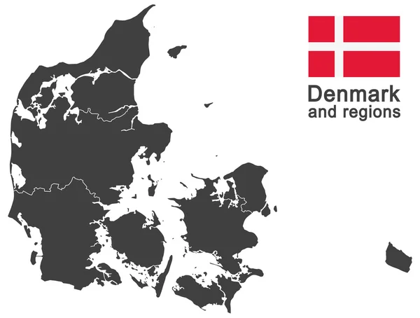 País Dinamarca e regiões — Vetor de Stock