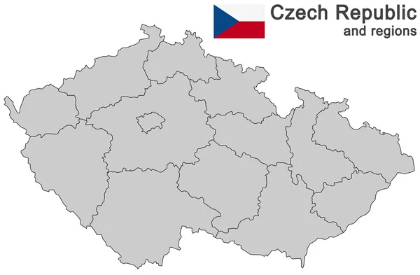 Land Tschechische Republik und Regionen — Stockvektor