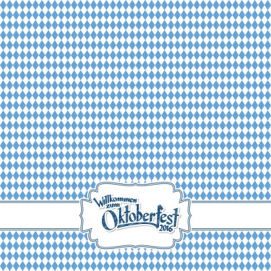 Oktoberfest arka plan mavi-beyaz kareli desenli