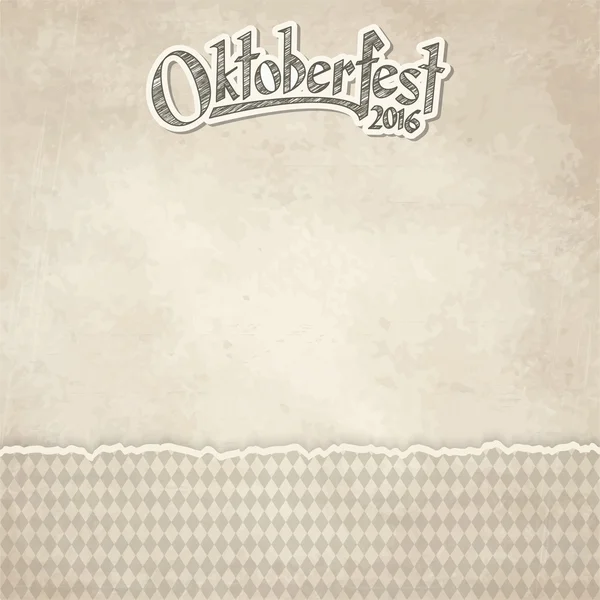 Fondo vintage con patrón a cuadros para Oktoberfest 2016 — Archivo Imágenes Vectoriales