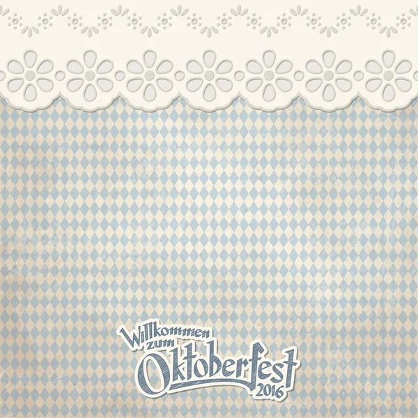 Vintage achtergrond met geruit patroon voor Oktoberfest 2016 — Stockvector