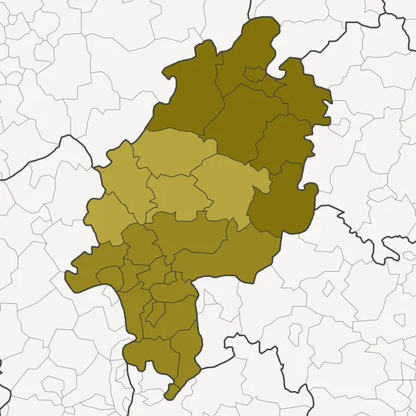 Mapa z sąsiednich krajów związkowych Hesji — Wektor stockowy