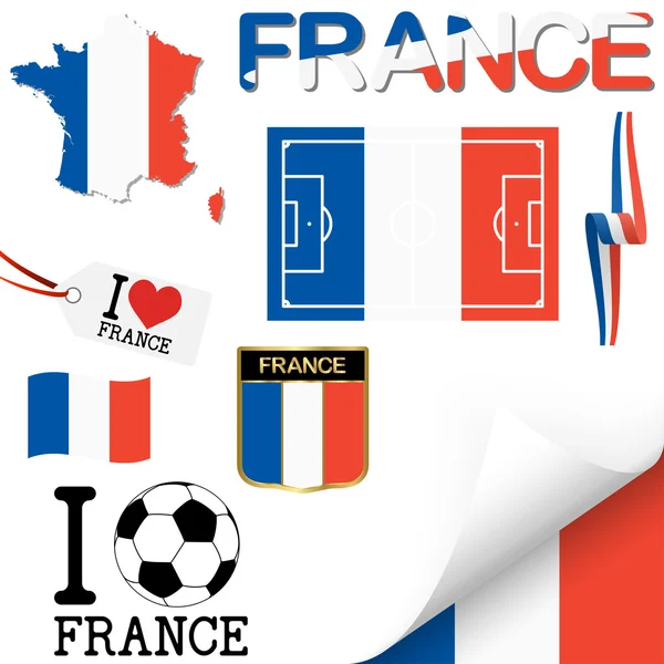 Colección de iconos de fútbol france europe — Archivo Imágenes Vectoriales