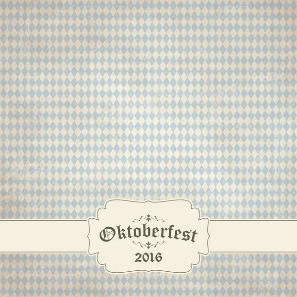 Fond vintage avec motif à carreaux pour Oktoberfest 2016 — Image vectorielle