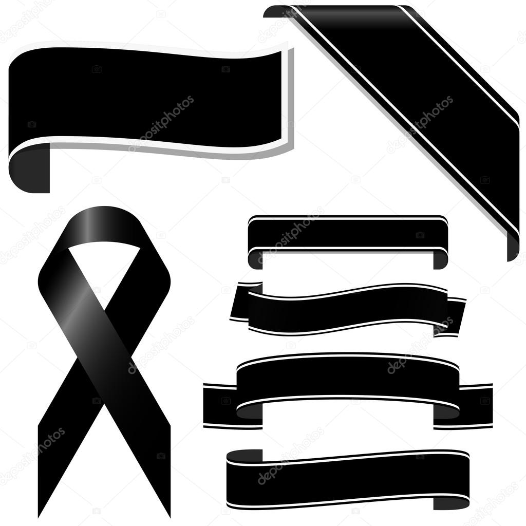 Black mourning ribbon Stock Vector by ©veleri 89361064