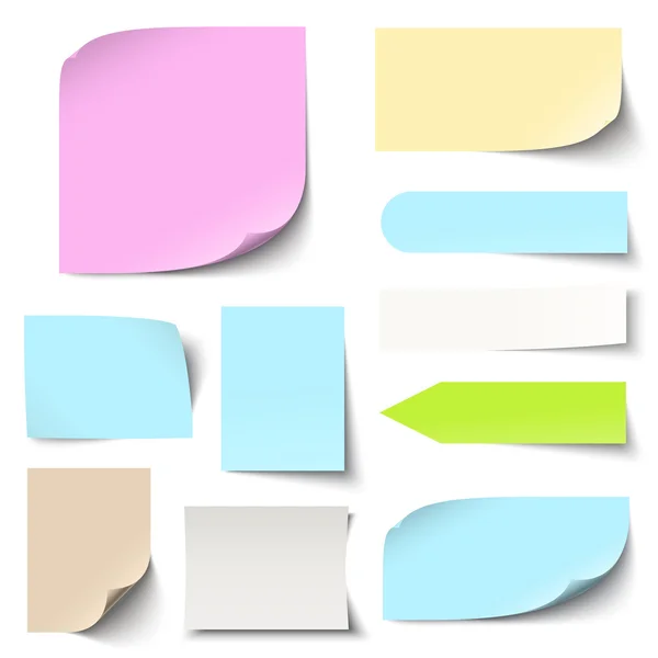 Collection de notes collantes colorées — Image vectorielle