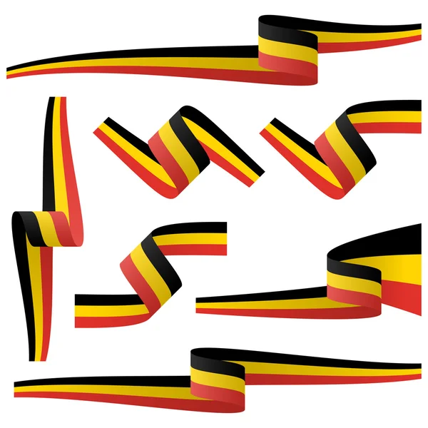 比利时国家旗帜横幅的集合 — 图库矢量图片