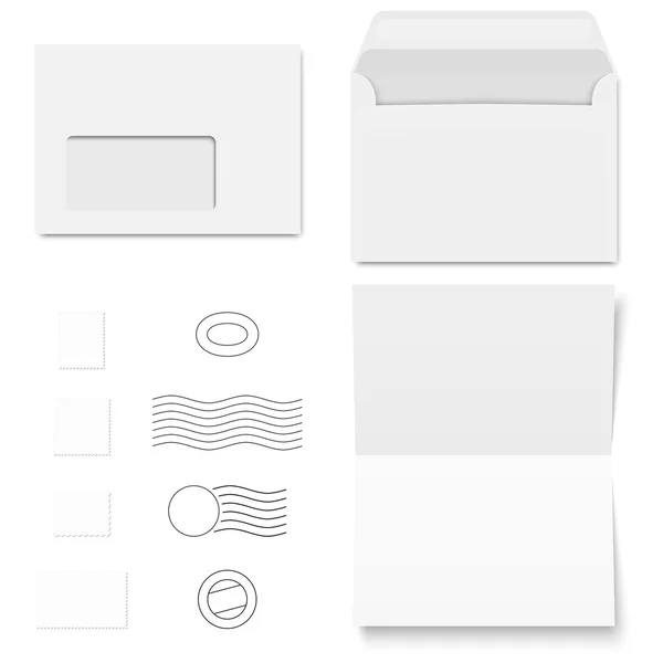 Collection of postage stamps and letter stamp Stock Vector Image by