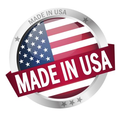 düğme ile made in usa bayrak