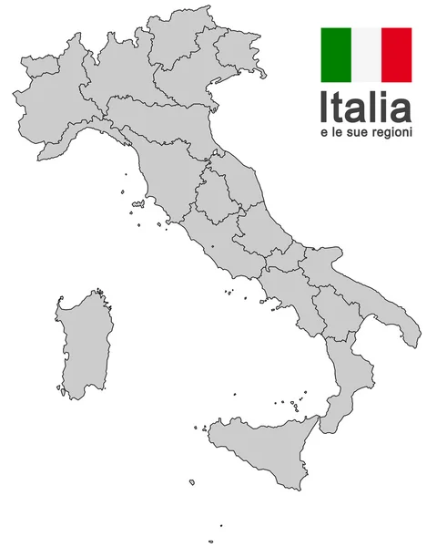 Italie et régions — Image vectorielle