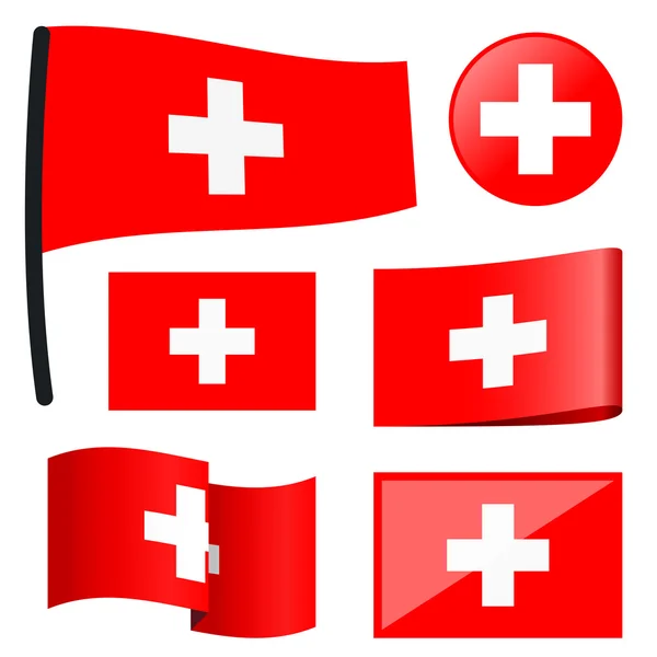 Collection flags Switzerland — Stock Vector