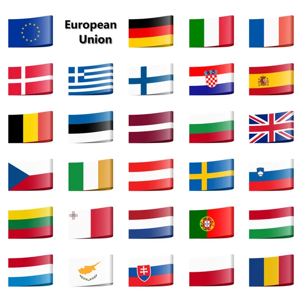 Collection flags European Union — Stock Vector