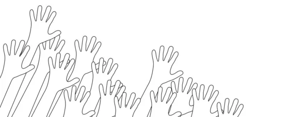 Illustration Vectorielle Eps Nombreuses Personnes Couleur Grise Étendent Leurs Mains — Image vectorielle