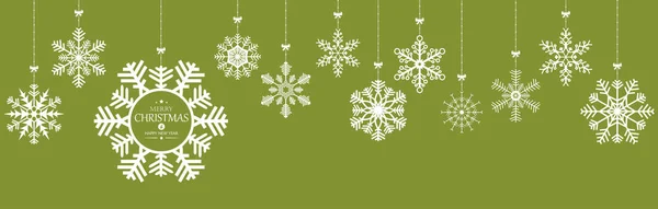 Verschiedene Hängende Schneesternchen Für Weihnachten Und Winter Mit Weihnachts Und — Stockvektor
