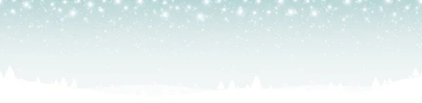 Eps Vector File Showing Seamless Christmas Panorama Header Fall Snow — Stock Vector