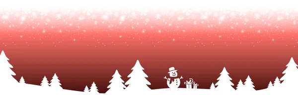 Eps Vector Bestand Toont Een Kerst Panorama Header Met Val — Stockvector