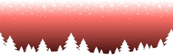 Eps Vektor Datei Mit Nahtlosem Weihnachtspanorama Header Mit Schneefall Und — Stockvektor