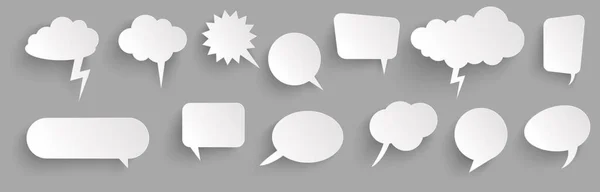 Illustration Speech Bubbles Shadow Looking Stickers — Stock Vector