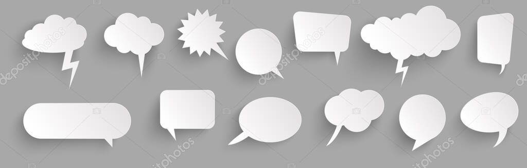 illustration of speech bubbles with shadow looking like stickers