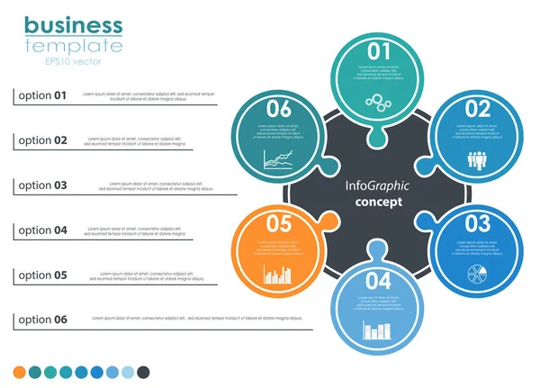 Eps Vector File Business Info Graphic Template Designs Team Work — Stock Vector