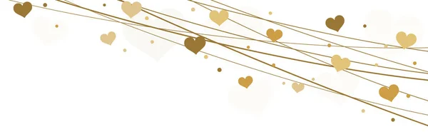 Eps 10ベクトルファイルの背景には 母の日と愛の概念のためのバレンタインデーの時間色の金のための文字列の心 — ストックベクタ