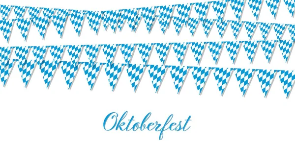 2021年不同的Oktoberfest 2022年蓝白相间花纹的花环 — 图库矢量图片