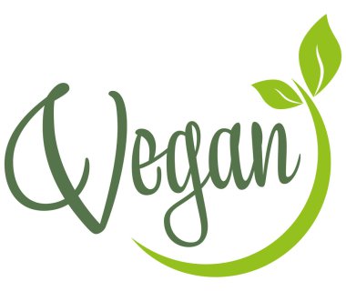 Vektör dosyası yapraklı modern yeşil yuvarlak damga, metin vegan