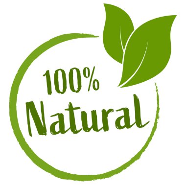 Vektör dosyası yapraklı modern yeşil yuvarlak damga, metin% 100 doğal