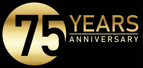 Eps Vector File Golden Anniversary Seal Black Background Success Firm — Stock Vector