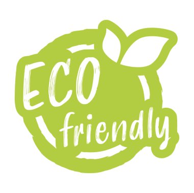 Vektör dosyası yapraklı modern yeşil yuvarlak damga, beyaz metin çevre dostu