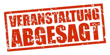 EPS vektör kauçuk damga kırmızı metin olayı iptal edildi (Almanca metin)