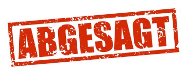 EPS vektör lastik damga kırmızı metin iptal (Almanca metin)