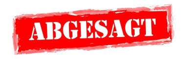 EPS vektör lastik damga kırmızı metin iptal (Almanca metin)