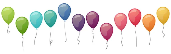 Eps Collection Vectorielle Douze Ballons Fête Volants Couleur Différente Graphismes Vectoriels