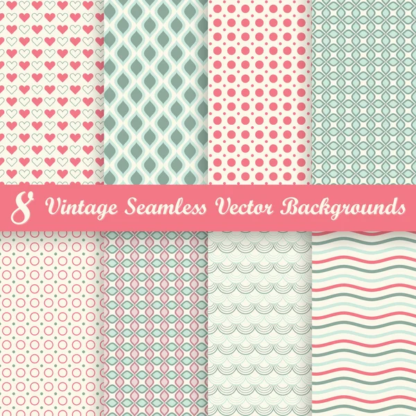 Collection seamless vintage backgrounds — Stock Vector