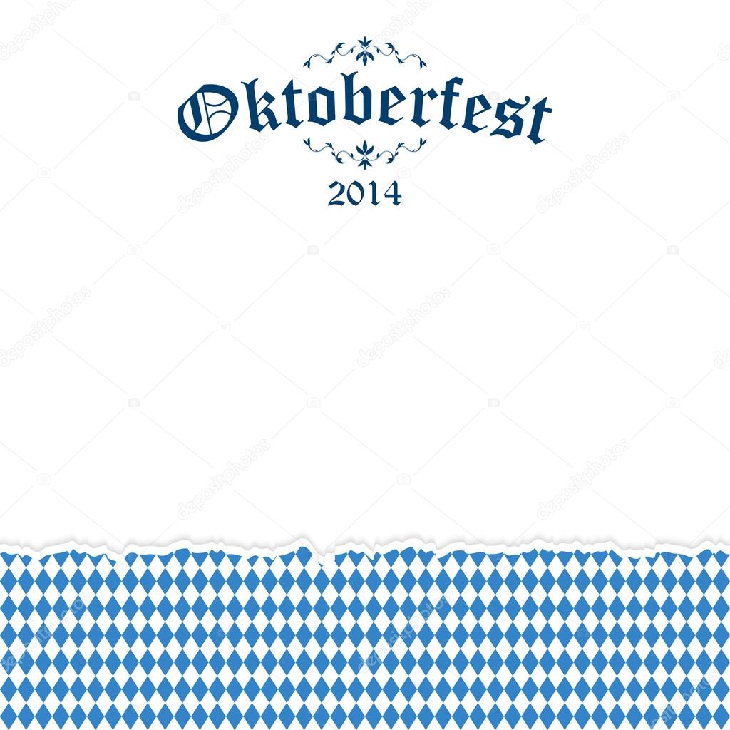 Ripped paper Oktoberfest background with text Oktoberfest 2014