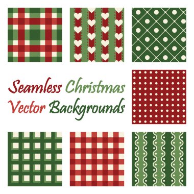 beyaz üzerine yedi sorunsuz Noel vektör arka planlar