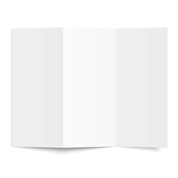 Broschyr - tomt ark vitt papper - vikta — Stock vektor